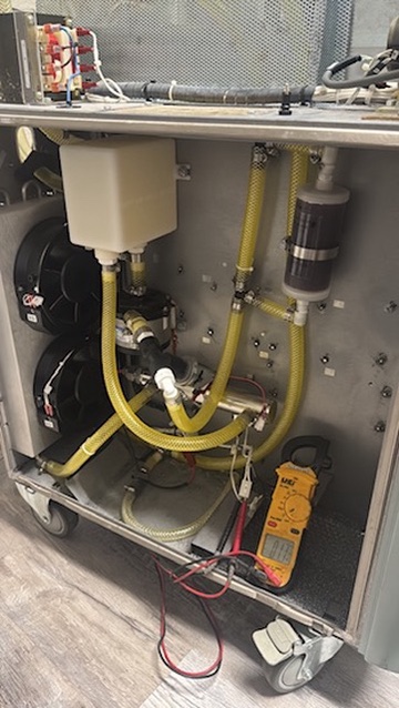 Laser cooling pumps and hoses inspected under a service agreement